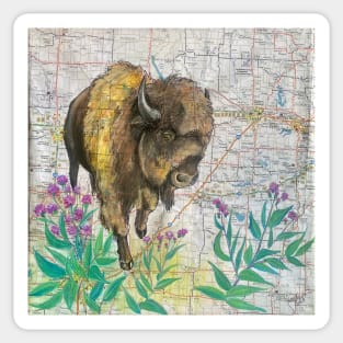 Bison and Western Ironweed Sticker